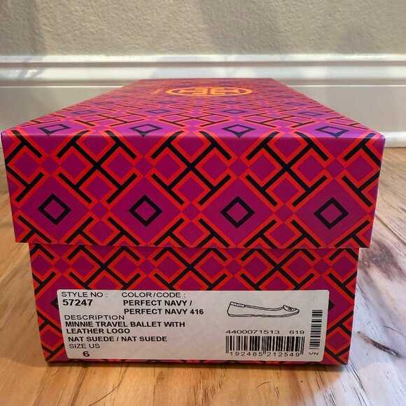 Tory Burch Minnie Travel Ballet Flats – Perfect Navy Suede, Size 6 - Picture 7 of 7